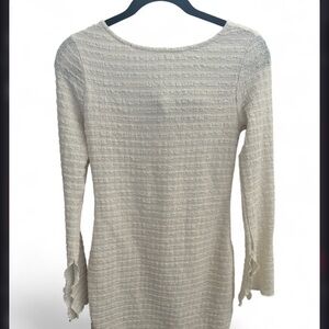 wild fable Ivory Long Sleeve Textured Knit Dress